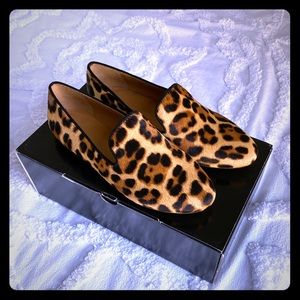 NWT J. Crew Factory Calf hair Leopard Loafers